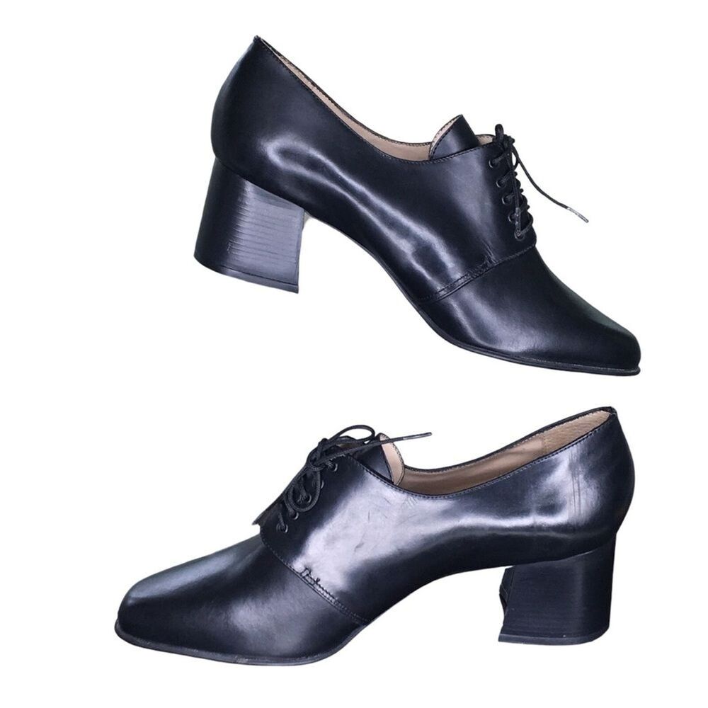 Wesley & Co‎ Shoes Women's 10 M Vtg Lace Up Black Leather Dark Gothic Steam Punk